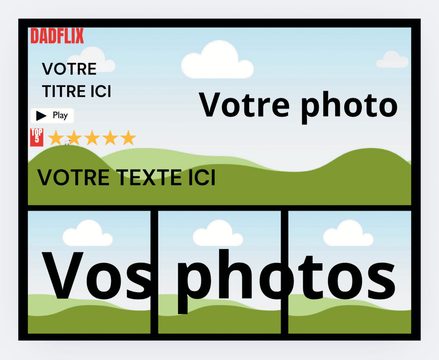 DADFLIX - Affiche de Papa Personnalisé Aimanté