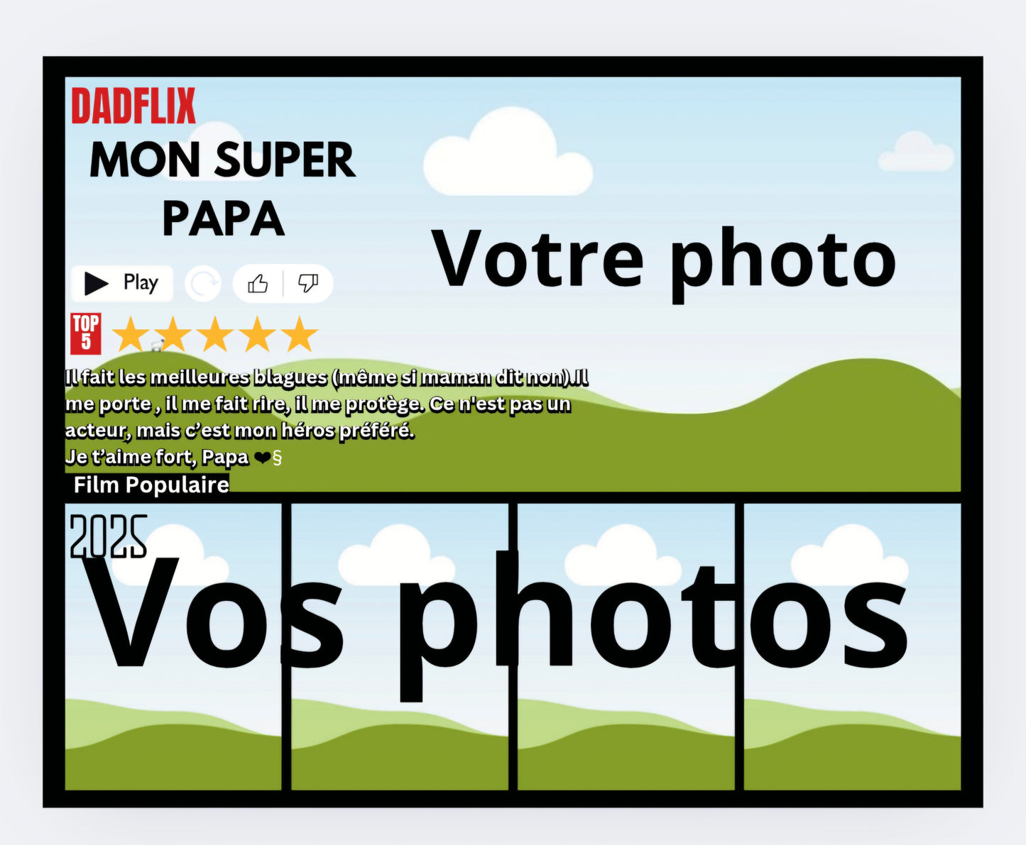 DADFLIX - Affiche de Papa Personnalisé Aimanté