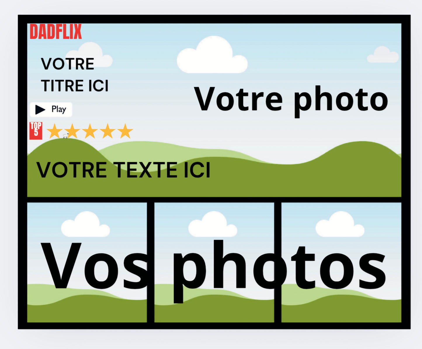 DADFLIX - Affiche de Papa Personnalisé Aimanté