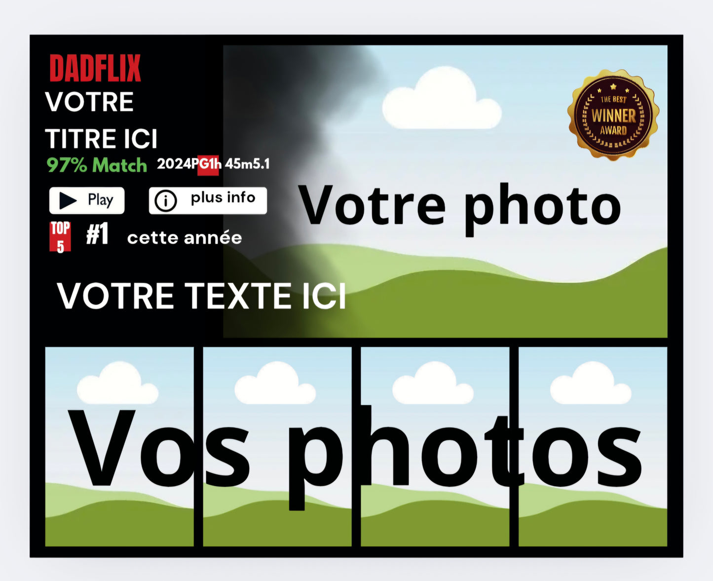 DADFLIX - Affiche de Papa Personnalisé Aimanté