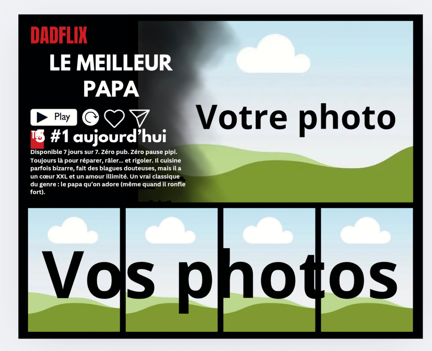 DADFLIX - Affiche de Papa Personnalisé Aimanté